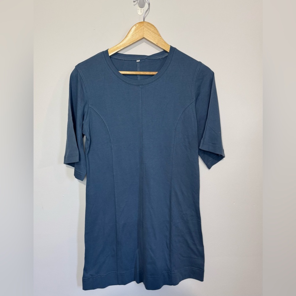 Elegant Dark Teal Short Sleeve Mini Dress Tee